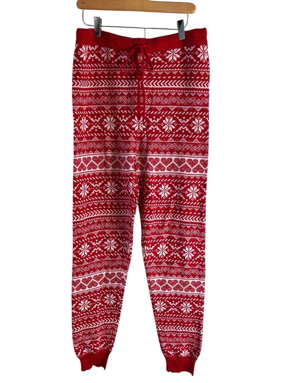 American Eagle Outfitters Cozy Knit Fair Isle Super High Rise Leggings Red XL